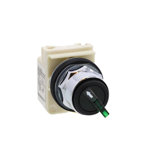 Square-D / Schneider - Square D 9001K11J38LGG 30 mm 2-Position Green Maintained Knob Illuminated Selector Switch Operator