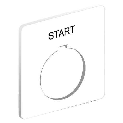 Square-D / Schneider - Square D 9001KN101WP 2.25 Inch Plastic Black Start Square Push Button Standard Legend Plate