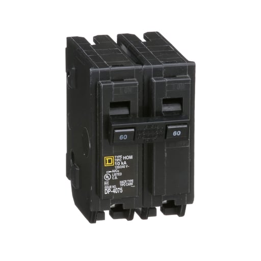 Square-D / Schneider - Square D Homeline HOM260 120/240 Volt 60 Amp Miniature Circuit Breaker
