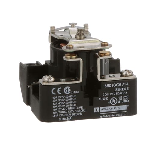 Square-D / Schneider - Square D 8501CO6V14 24 VAC 30 Amp 1-Pole SPST 1NO Panel Mount AC Operated Power Relay