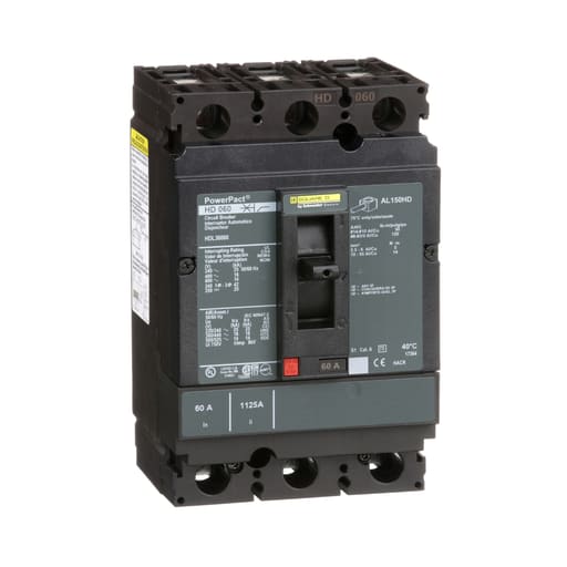 Square-D / Schneider - Square D HDL36060 600 Volt 60 Amp Molded Case Circuit Breaker