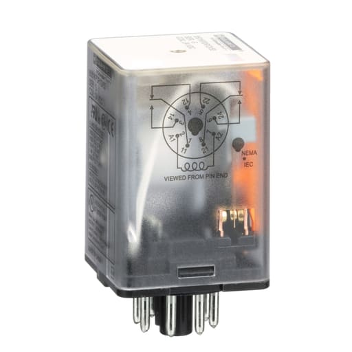 Square-D / Schneider - Square D 8501KPDR12V53 24 VDC 10 Amp DPDT 2CO DC Operated Plug-In Relay