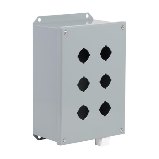 Square-D / Schneider - Square D 9001KYAF6 7.43 x 11.37 x 4.34 Inch NEMA 1/3/13 6-Hole Push Button Control Station Enclosure