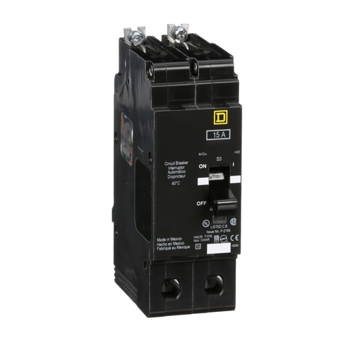 Square-D / Schneider - Square D EJB24015 2-Pole 15 Amp 480 Star/277 Volt Thermal Magnetic Miniature Circuit Breaker