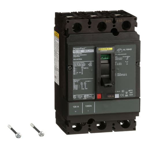 Square-D / Schneider - Square D HDL36125SA 3-Pole 125 Amp 600 Volt Thermal Magnetic Molded Case Circuit Breaker