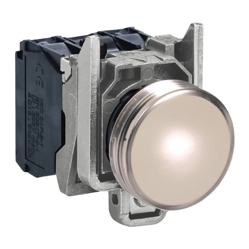 Square-D / Schneider - Square D XB4BV61 22 mm 250 VAC/VDC 14 mA White Round Illuminated Pilot Light