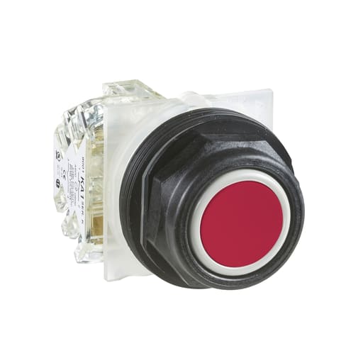 Square-D / Schneider - Square D 9001SKR1RH13 30 mm 600 VAC Momentary 1NO 1NC Red Lens Plastic Bezel Non-Illuminated Push Button