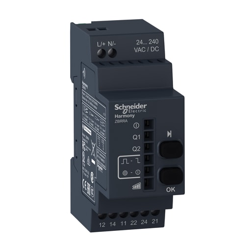 Square-D / Schneider - Square D ZBRRA 24 to 240 VAC/VDC 3 Amp 2-Relay Batteryless Push Button Programmable Receiver