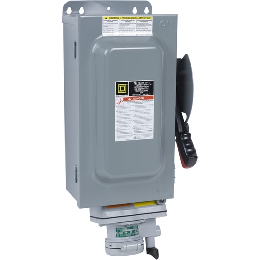 Square-D / Schneider - Square D H362AWA 600 VAC 60 Amp 3-Pole Class H/J/K/R/T Fusible Heavy Duty Receptacle Switch