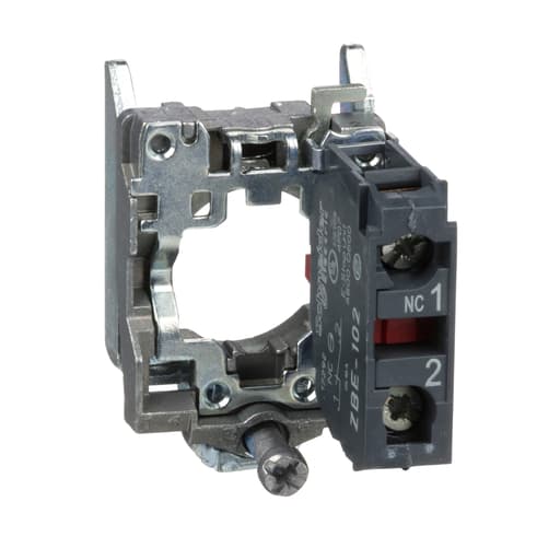 Square-D / Schneider - Square D ZB4BZ102 Body/fixing Collar 1NC Screw Clamp Terminal Single Contact Block