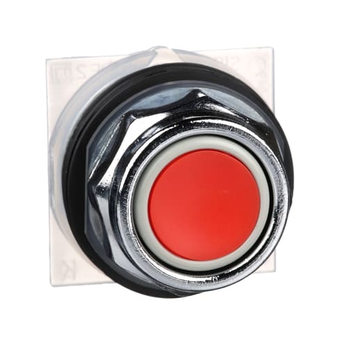 Square-D / Schneider - Square D 9001KR1R 30 mm Red Body Metal Bezel Momentary Full Guarded Non-Illuminated Push Button Operator