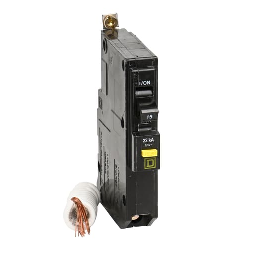 Square-D / Schneider - Square D QOB115VHGFI 1-Pole 15 Amp 120 Volt Ground Fault Miniature Circuit Breaker
