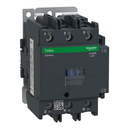 Square-D / Schneider - Square D LC1D80G7 600 VAC 80 Amp 3-Pole 1NO 1NC Screw Terminal Full Voltage Non-Reversing IEC Contactor