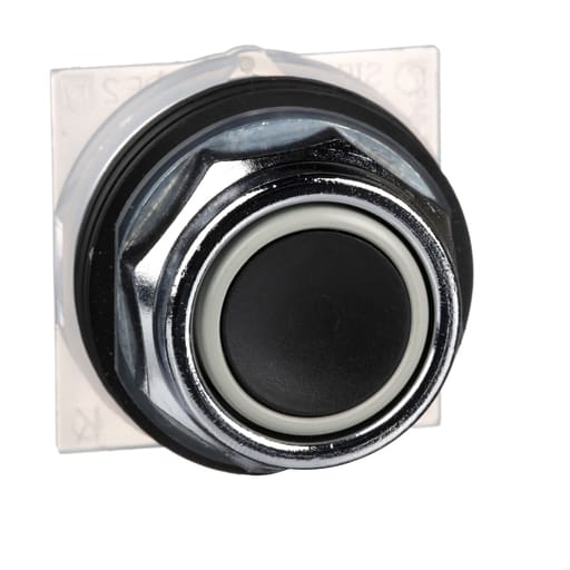 Square-D / Schneider - Square D 9001KR1B 30 mm Black Body Metal Bezel Momentary Full Guarded Non-Illuminated Push Button Operator