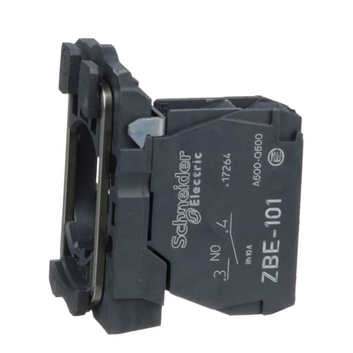 Square-D / Schneider - Square D ZB5AZ101 Harmony, 22mm Push Button, XB5A Operators, Contact Block, with Mounting Collar, 1 NO, Screw Clamp Terminal