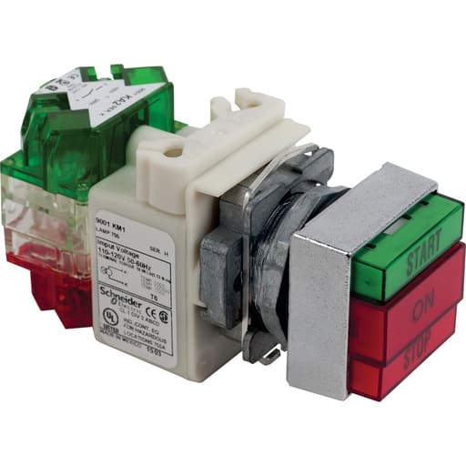 Square-D / Schneider - Square D 9001KXRG137 30 mm Green/Red Body Momentary Extended Push Button Operator