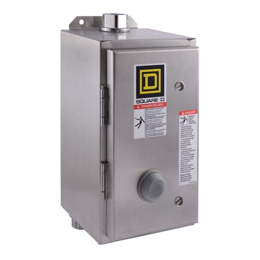 Square-D / Schneider - Square D 8536SBW12V02S 110/120 VAC 18 Amp 5 Hp 3-Pole NEMA 4/4X Full Voltage Non-Reversing Magnetic Starter