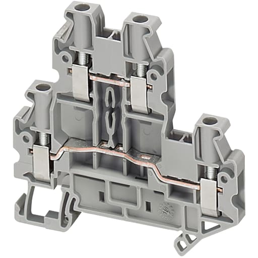 Square-D / Schneider - Square D NSYTRV44D 4 mm 4-Point Gray 26 to 10 AWG Solid/Stranded Copper Screw Terminal Block