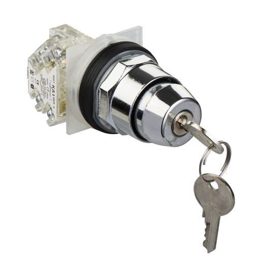 Square-D / Schneider - Square D 9001KS11K3H13 30 mm 10 Amp 600 VAC/VDC 1NO 1NC 2-Position Round Key Non-Illuminated Selector Switch