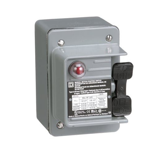 Square-D / Schneider - Square D 2510KW2B 600 VAC 230 VDC 30 Amp 10 Hp 3-Pole NEMA 4 3-Phase Manual Switch