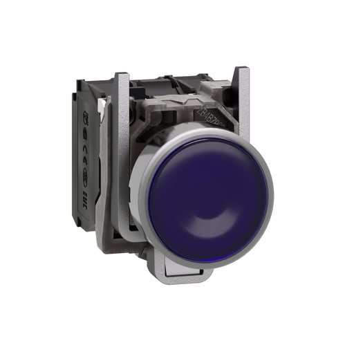 Square-D / Schneider - Square D XB4BW36G5 22 mm 120 VAC 14 mA 1NO 1NC Blue Round Momentary Flush Illuminated Push Button