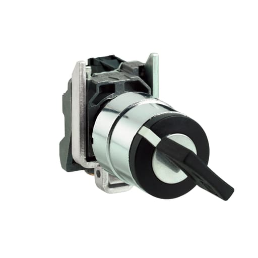 Square-D / Schneider - Square D XB4BG61 22 mm 1.2 Amp 600 VAC 2NO 2-Position Momentary Round Key Non-Illuminated Selector Switch