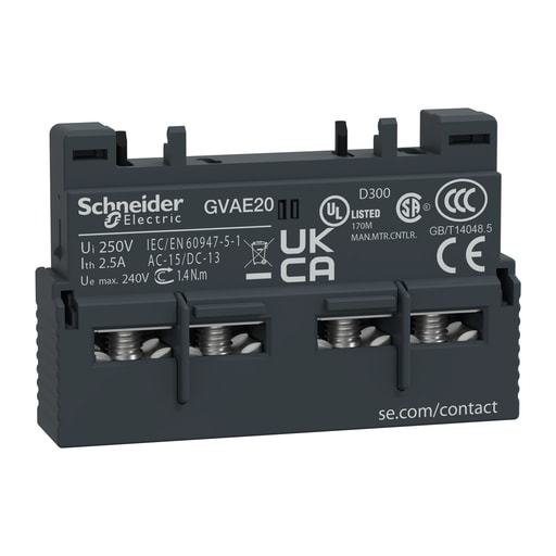 Square-D / Schneider - Square D GVAE20 2NO 240 VAC 60 VDC 2.5 Amp Manual Starter Auxiliary Contact