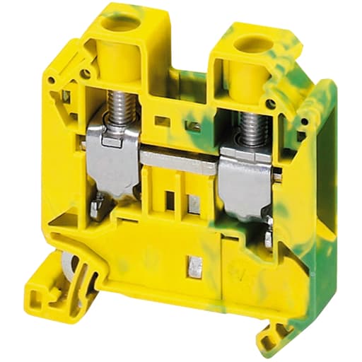Square-D / Schneider - Square D NSYTRV162PE 16 mm 2-Point Green/Yellow 16 to 4 AWG Solid/Stranded Copper Screw Terminal Block