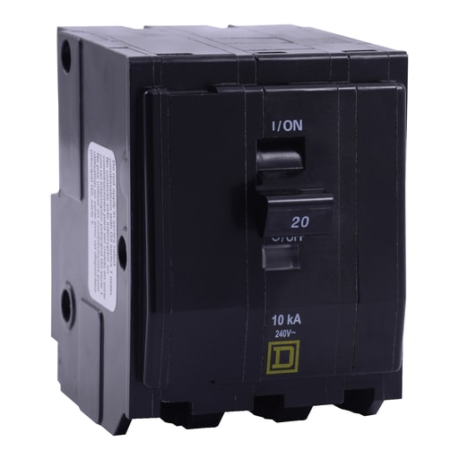 Square-D / Schneider - Square D QH325 3-Pole 25 Amp 240 Volt Plug-On Thermal Magnetic Miniature Circuit Breaker