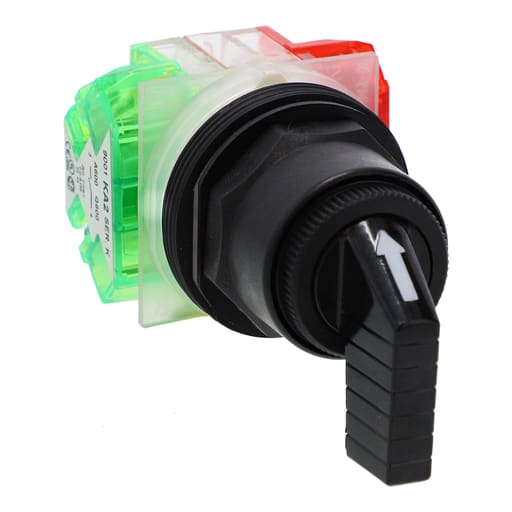 Square-D / Schneider - Square D 9001SKS72FBH37 30 mm 10 Amp 600 VAC/VDC 1NO 1NC 3-Position Round Knob Non-Illuminated Selector Switch