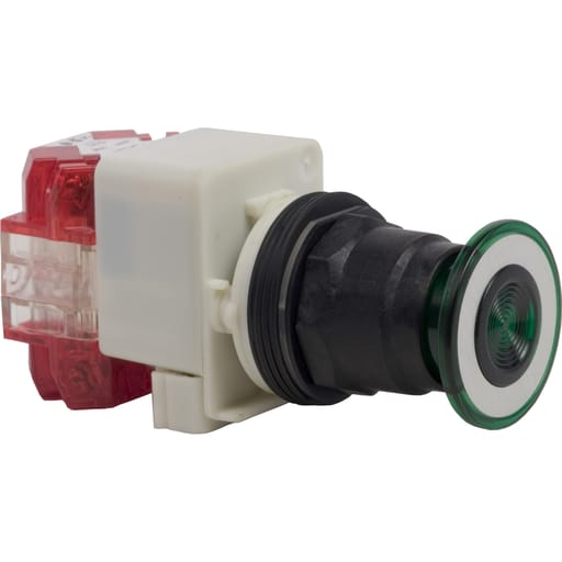 Square-D / Schneider - Square D 9001SKR8P1GH25 30 mm 600 VAC 3-Position 2NC Green Body Plastic Bezel Push-Pull Illuminated Push Button