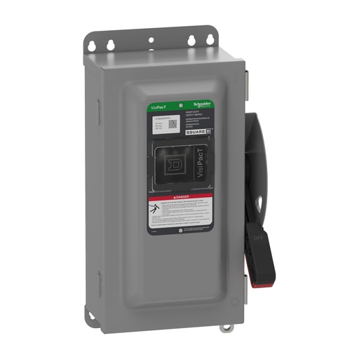 Square-D / Schneider - Square D VH362NAWKGL SAFETY SWITCH, F 3P 600V 60A W/NEUT N12 W/GRD LUG