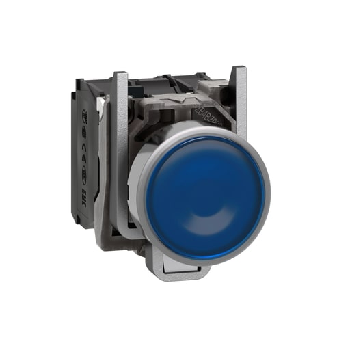 Square-D / Schneider - Square D XB4BW36B5 22 mm 24 VAC/VDC 18 mA 1NO 1NC Blue Round Momentary Flush Illuminated Push Button
