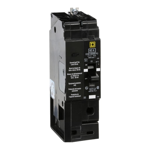 Square-D / Schneider - Square D EDB14040EPD 1-Pole 40 Amp 277 Volt Thermal Magnetic Miniature Circuit Breaker
