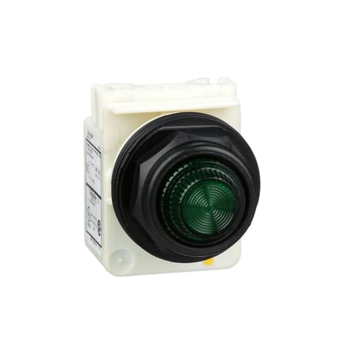 Square-D / Schneider - Square D 9001SKP1G31 30 mm 120 VAC Green Lens Plastic Bezel Standard Round Pilot Light