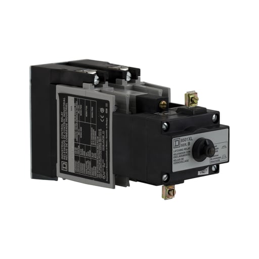 Square-D / Schneider - Square D 8501XO40XLV02 110/120 VAC 10/5 Amp 4-Pole 4NO Panel Mount AC Operated/Mechanically Latched Latching Relay