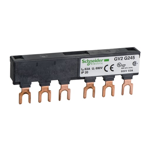 Square-D / Schneider - Square D GV2G245 45 mm 3-Pole 600 VAC 63 Amp Manual Starter Busbar