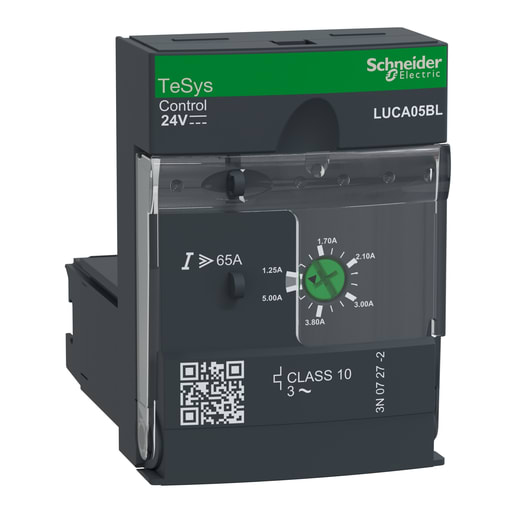 Square-D / Schneider - Square D LUCA05BL 24 VDC 1.25 to 5 Amp 3-Phase Class 10 Thermal Motor Starter Standard Control Unit