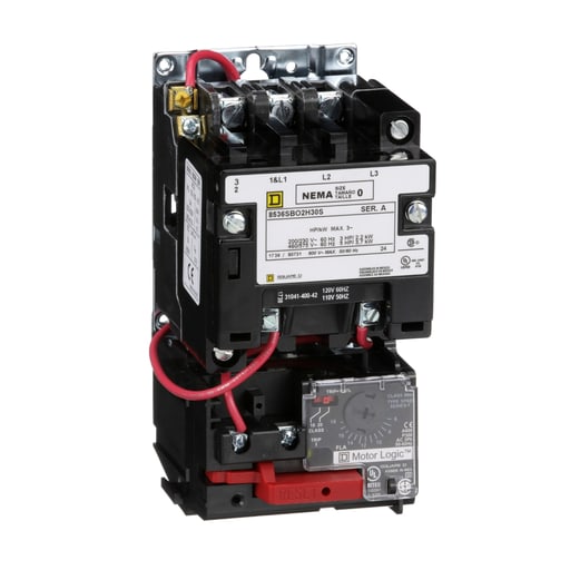 Square-D / Schneider - Square D 8536SBO2V02H30S 110/120 VAC 18 Amp 5 Hp 3-Pole Open Type Full Voltage Non-Reversing Magnetic Starter