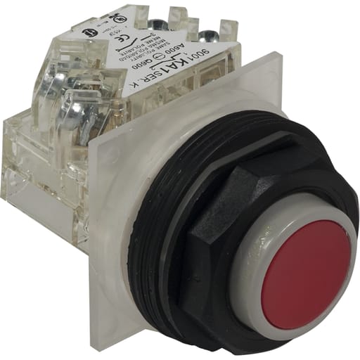 Square-D / Schneider - Square D 9001SKR3RH13 30 mm 600 VAC Momentary 1NO 1NC Red Lens Plastic Bezel Non-Illuminated Push Button