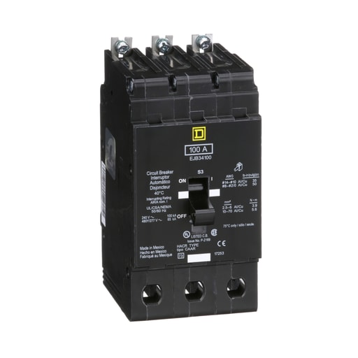 Square-D / Schneider - Square D EJB34100 480Y/277 Volt 100 Amp Miniature Circuit Breaker