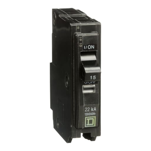 Square-D / Schneider - Square D QO115VH 1-Pole 15 Amp 120/240 Volt Plug-On Thermal Magnetic Miniature Circuit Breaker