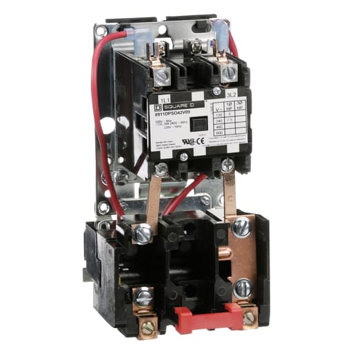 Square-D / Schneider - Square D 8911DPSO42V09 220/208 to 240 VAC 40 Amp 7.5 Hp 1-Phase 2-Pole Open Type Magnetic Definite Purpose Starter