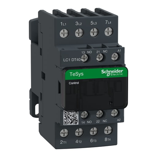 Square-D / Schneider - Square D LC1DT40P7 IEC Contactor, TeSys Deca, Nonreversing, 40A Resistive, 4Pole, 4 NO, 230VAC 50/60Hz Coil, Open Style