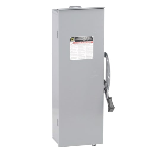 Square-D / Schneider - Square D DT223RB 240 VAC 250 VDC 100 Amp 30 Hp 2-Pole NEMA 3R Fusible Double Throw Safety Switch