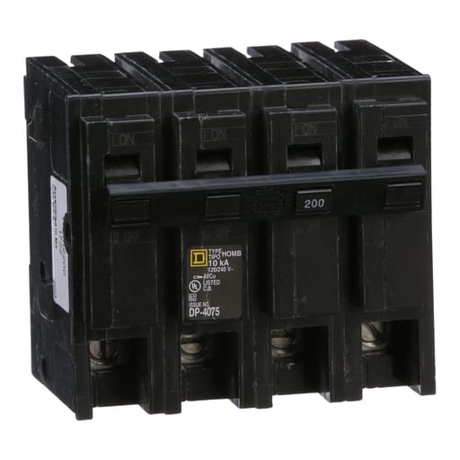 Square-D / Schneider - Square D HOM2200 2-Pole 200 Amp 120/240 Volt Plug-On Thermal Magnetic Miniature Circuit Breaker