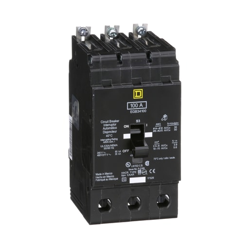 Square-D / Schneider - Square D EGB34100 480Y/277 Volt 100 Amp Miniature Circuit Breaker