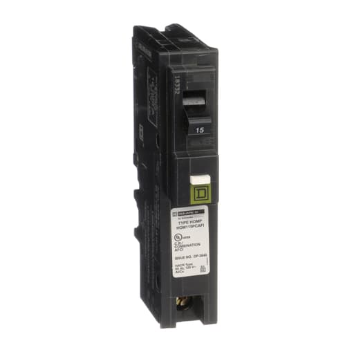 Square-D / Schneider - Square D HOM115PCAFI 1-Pole 15 Amp 120 Volt Plug-On Thermal Magnetic Miniature Circuit Breaker