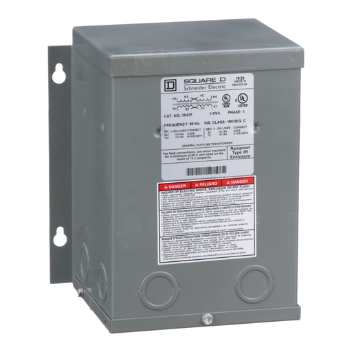 Square-D / Schneider - Square D 1S43F 1 kVa 120 x 240 VAC Primary 12/24 VAC Secondary Dry Type Buck and Boost Transformer