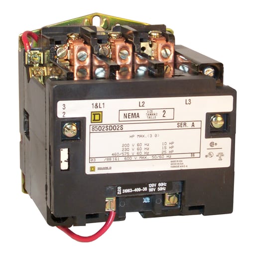 Square-D / Schneider - Square D 8502SDO2V06 440/480 VAC 45 Amp 3-Pole Open Type Full Voltage Non-Reversing Magnetic Contactor